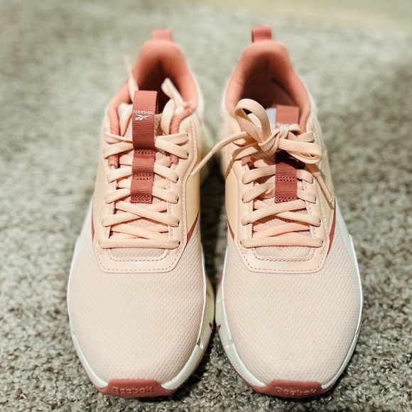 Reebok Women's Coral and White Athletic Shoes - Picture 3 of 6